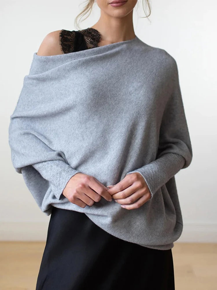Levoire | Blouse Asymétrique Drapée Gris Taille unique
