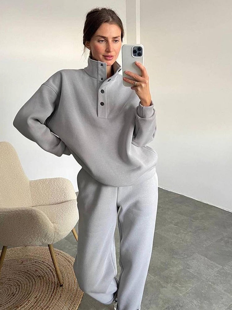 Levoire | Ensemble De Jogging Confortable En Grande Taille Pour Femmes Gris