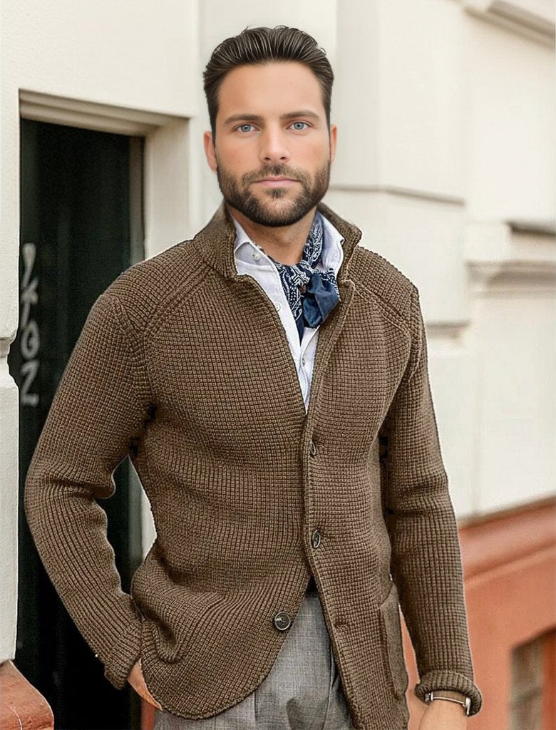 Levoire | Veste En Tricot De Luxe Classique Pour Hommes Khaki