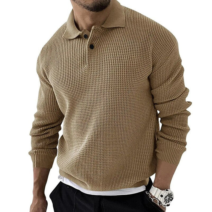 Levoire | Luxury Premium Chemise Polo À Manches Longues Pour Hommes Khaki