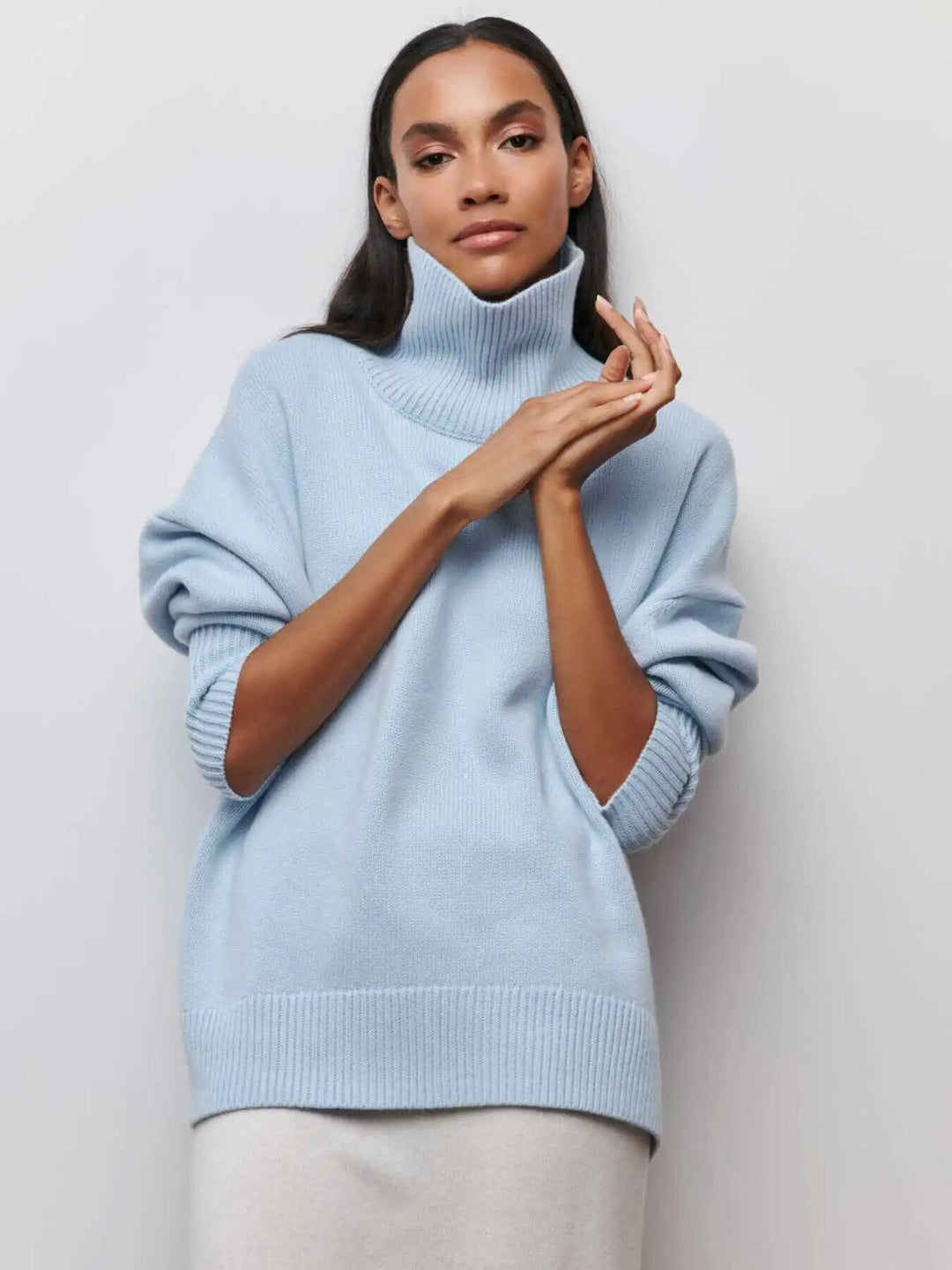 Levoire | Pull À Col Surdimensionné bleu clair