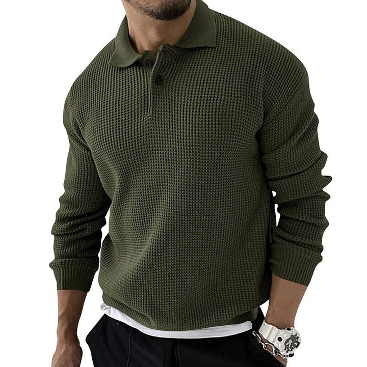 Levoire | Luxury Premium Chemise Polo À Manches Longues Pour Hommes Vert armée