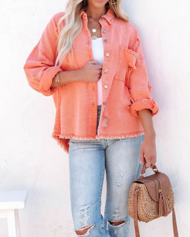 Levoire | Chemise Surdimensionnée Tendance Pour Femmes Orange