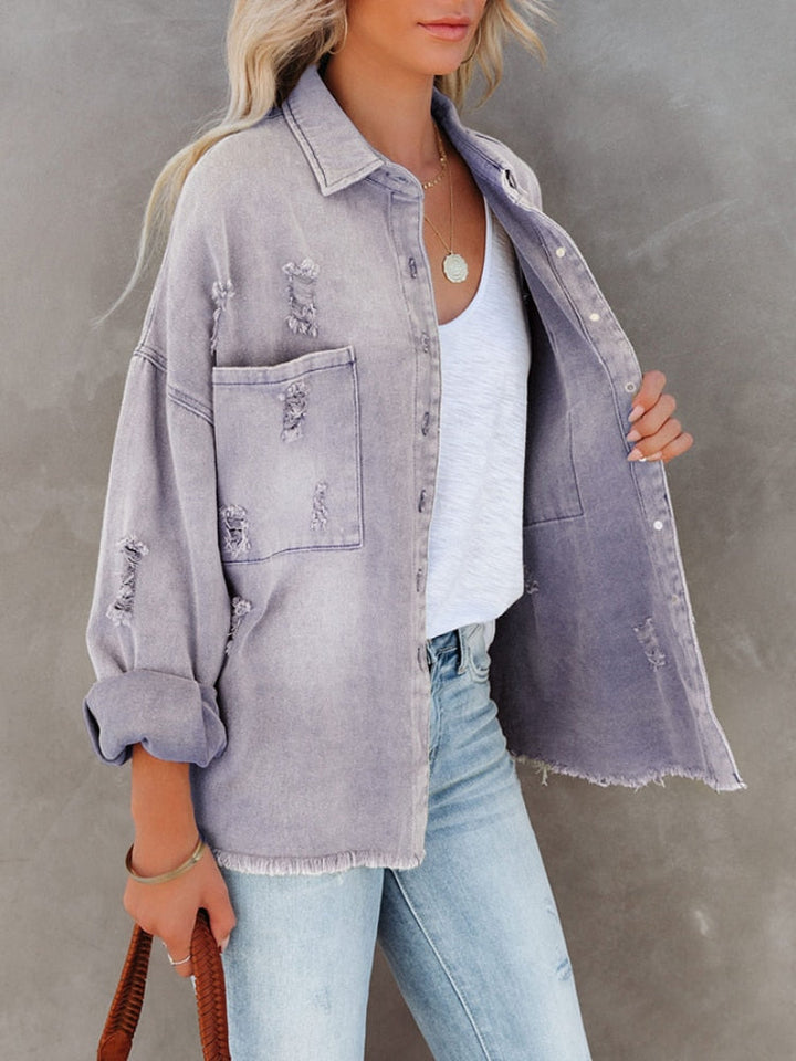Levoire | Chemise Surdimensionnée Tendance Pour Femmes Lilas