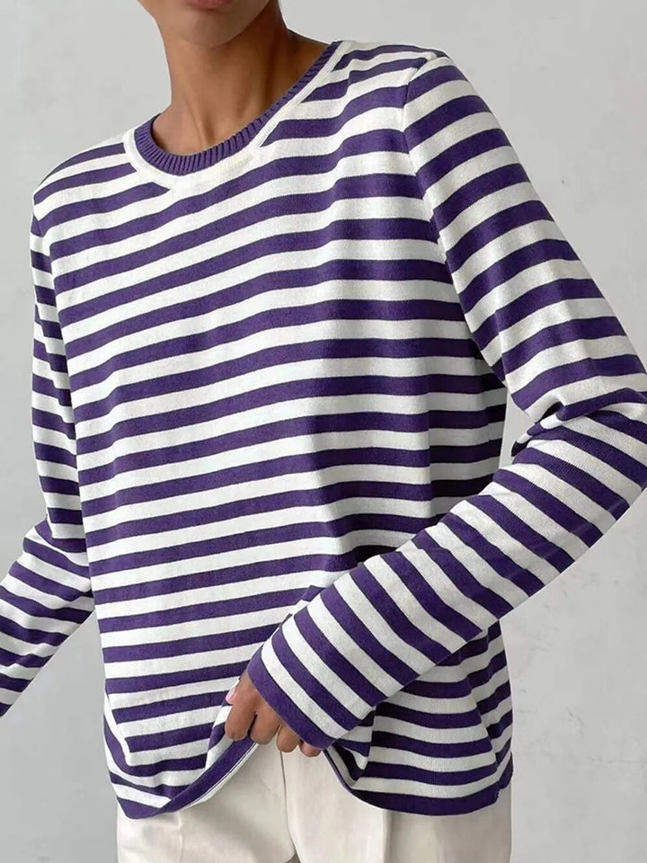 Levoire | Pull Rayé Pour Un Look Décontracté Lilas
