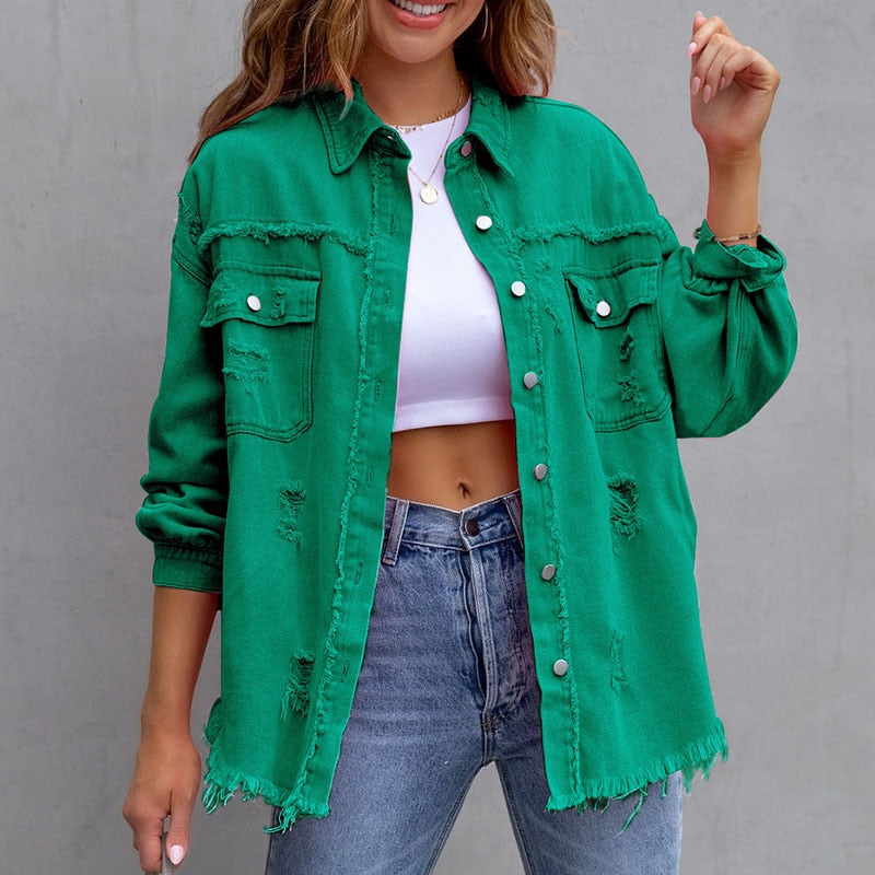 Levoire | Blouse En Denim Moderne Pour Femmes Vert