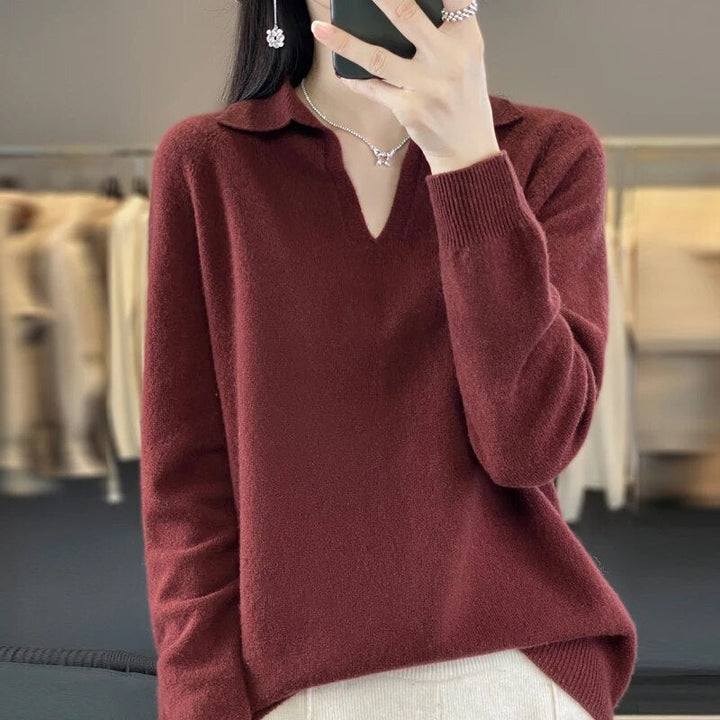 Levoire | Doux Pull Femme, Décolleté En V Avec Col Rot