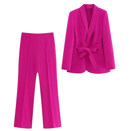 Levoire | Blazer Élegant Avec Ceinture Et Pantalon Assorti