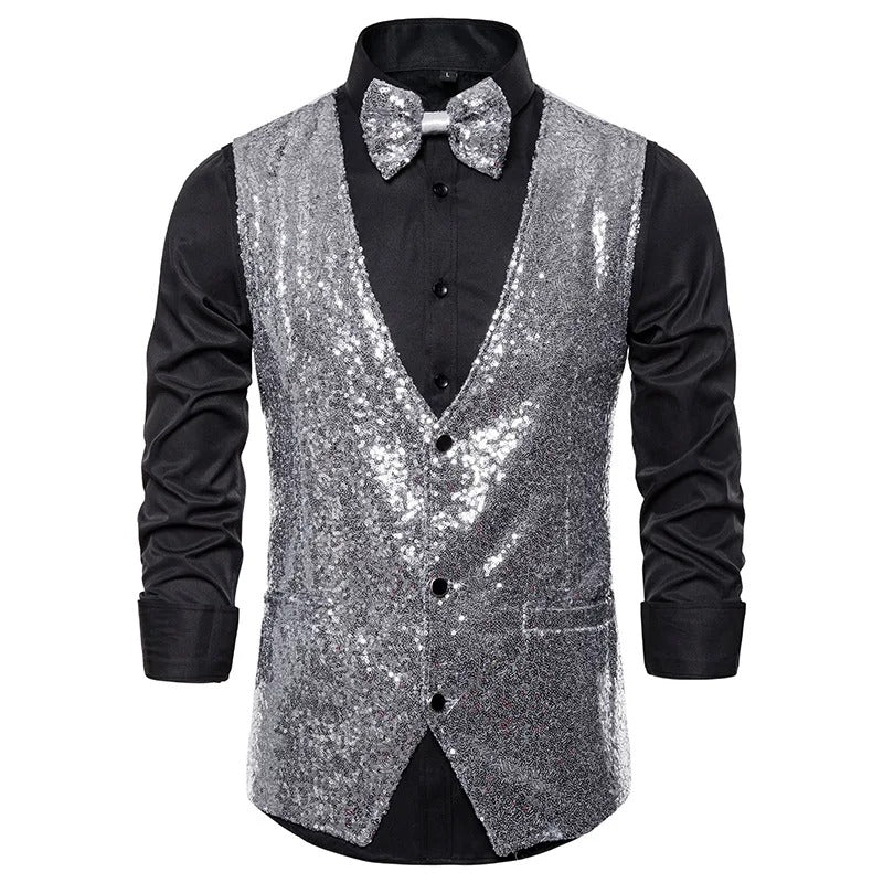 Levoire | Gilet À Paillettes Pour Hommes Pour Les Fêtes Paillettes