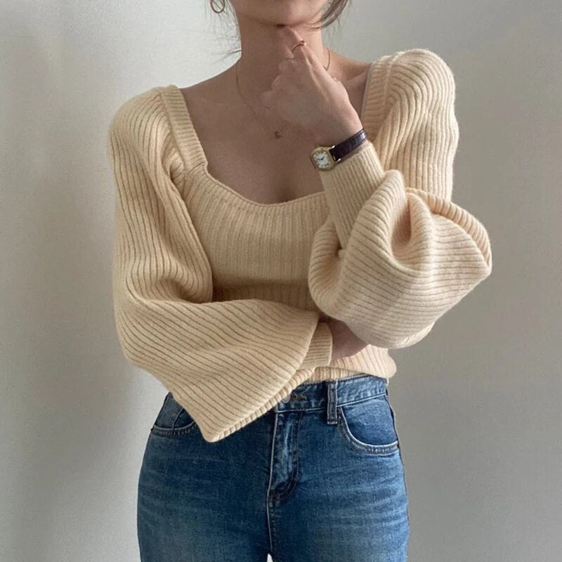Levoire | Pull À Col Bateau Et Manches Ballon une taille Beige