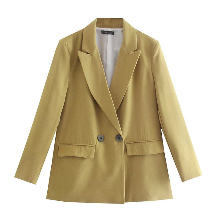 Levoire | Blazer Long Trendy Confortable Pour L'Automne Jaune