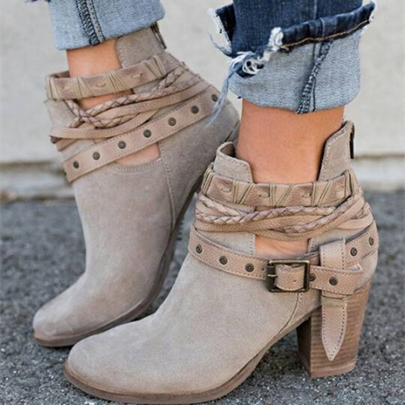 Levoire | Bottines Uniques Et Élégantes Avec Des Lanières Gris