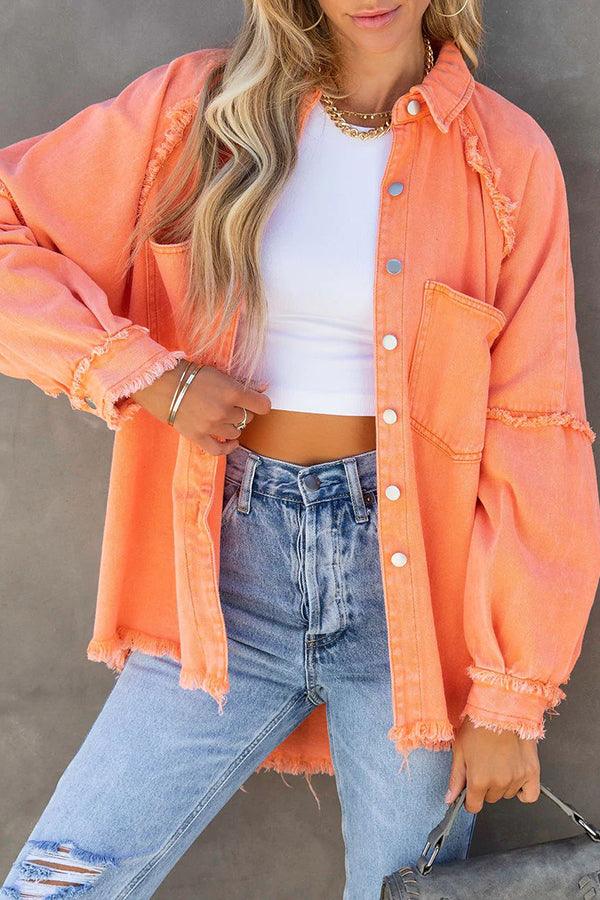 Levoire | Veste En Denim Colorée Polyvalente Felicity Orange