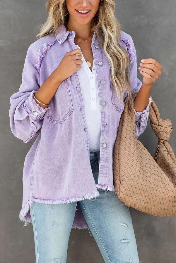 Levoire | Veste En Denim Colorée Polyvalente Felicity Lilas