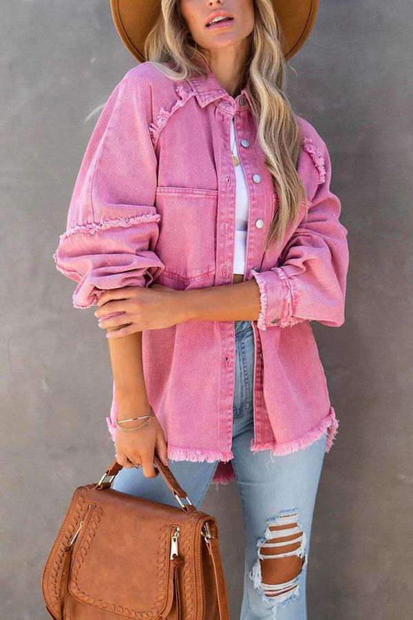 Levoire | Veste En Denim Colorée Polyvalente Felicity Rosa