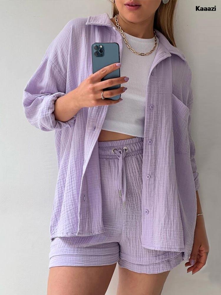 Levoire | Taille Au-Dessus Haut À Manches Longues Ensemble Violet