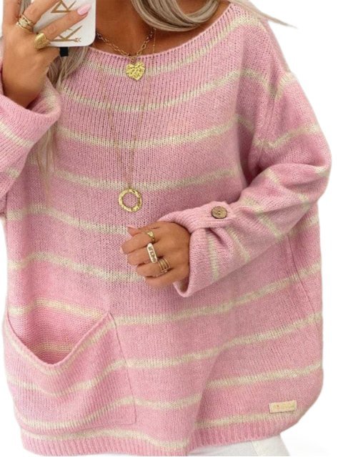Levoire | Pull Rayé Élégant Rosa