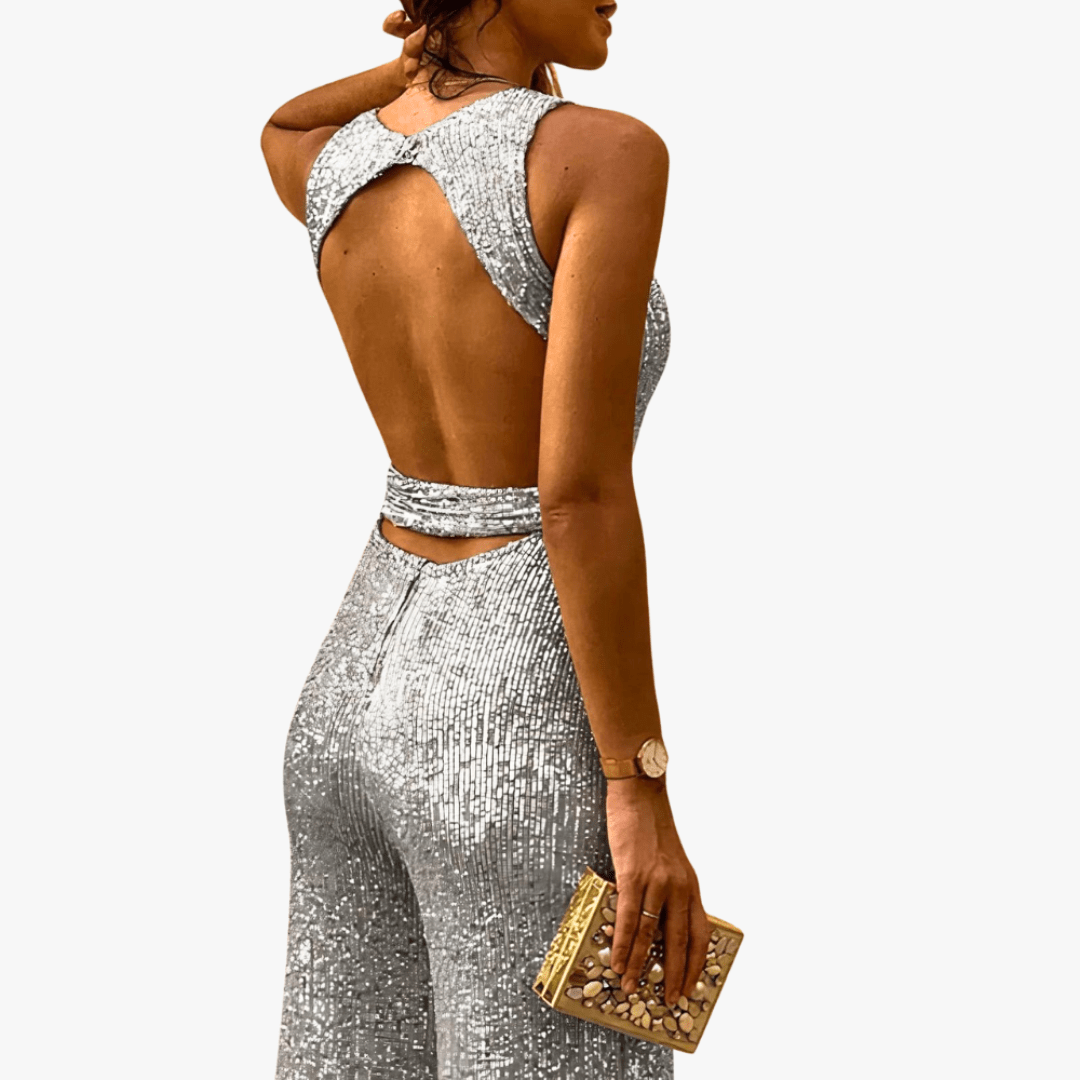 Levoire | Combinaison paillettes pour dames élégante et confortable Argent