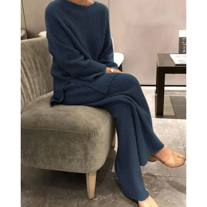 Levoire | Ensemble En Tricot Pour Femmes Bleu Foncé