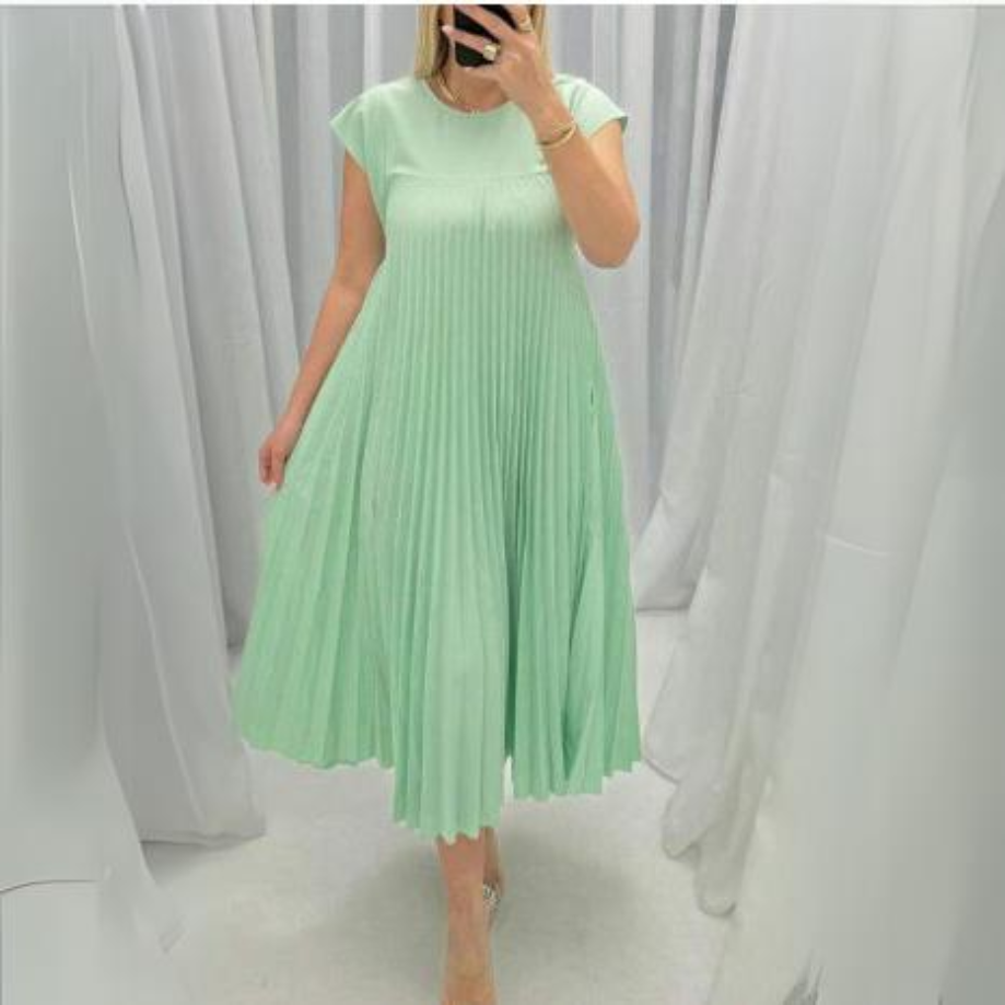 Levoire | Robe Plissée Silhouette Flottante Vert clair