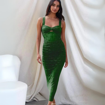 Levoire | Robe longue d'été ajustée Vert foncé