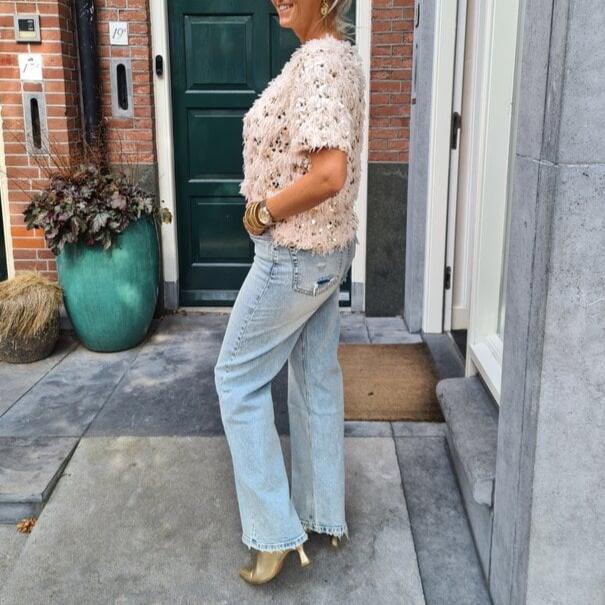 Levoire | T-Shirt Glamour Avec Plumes Et Paillettes