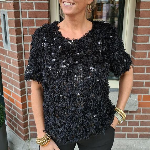 Levoire | T-Shirt Glamour Avec Plumes Et Paillettes