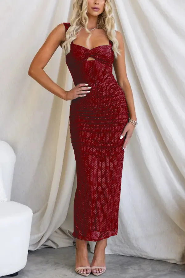 Levoire | Robe Maxi En Tulle Ruché Élégante, Flatteuse & Chic Vin rouge