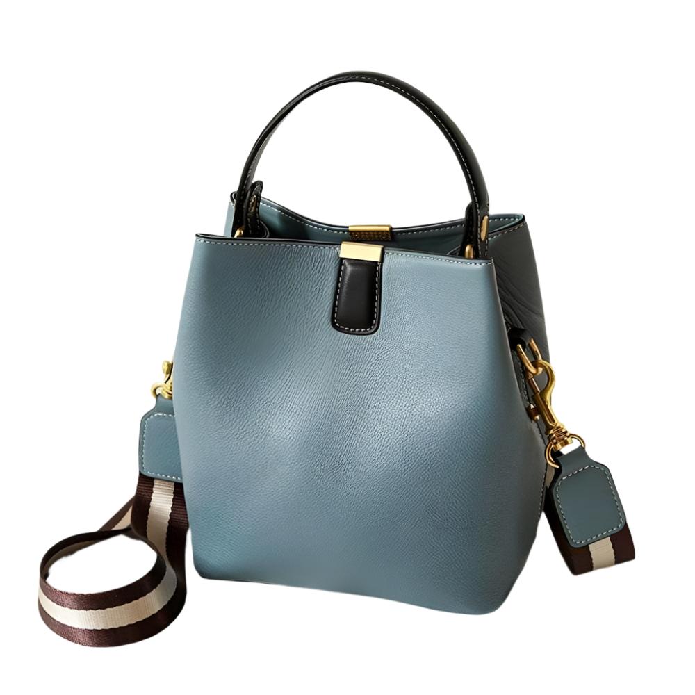 Levoire | Sac Seau Polyvalent En Cuir Fendu Résistant Bleu