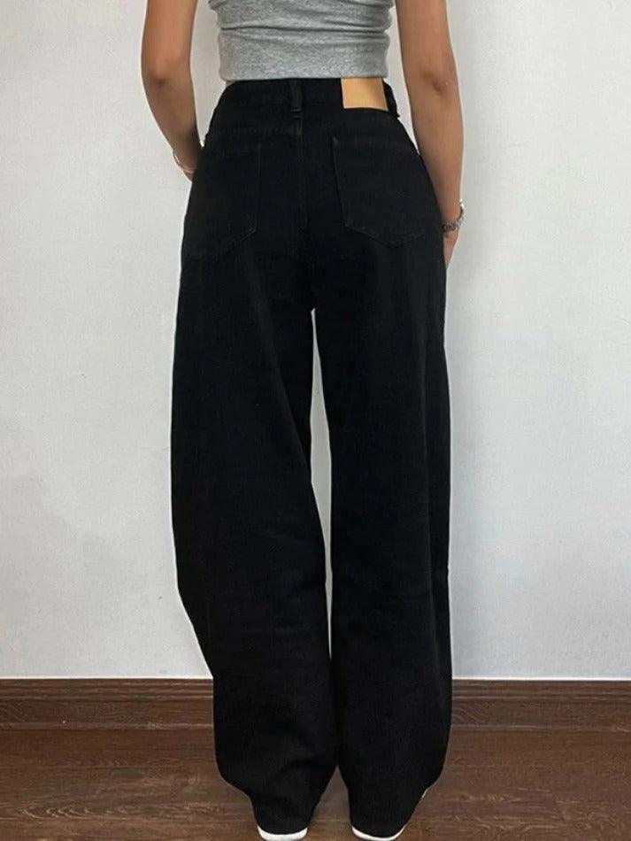 Levoire | Jean Boyfriend Noir Taille Haute Polyvalent