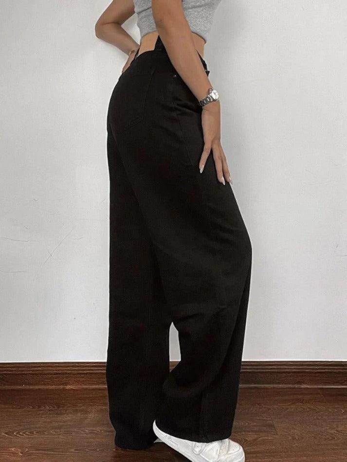 Levoire | Jean Boyfriend Noir Taille Haute Polyvalent