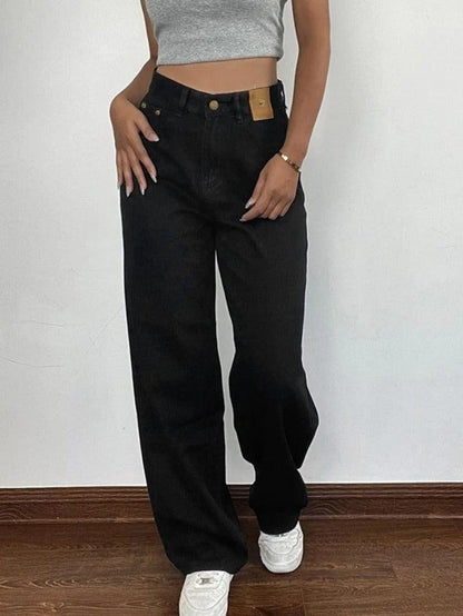 Levoire | Jean Boyfriend Noir Taille Haute Polyvalent Noir