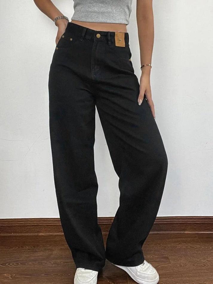 Levoire | Jean Boyfriend Noir Taille Haute Polyvalent