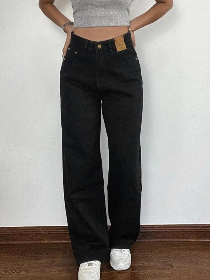 Levoire | Jean Boyfriend Noir Taille Haute Polyvalent