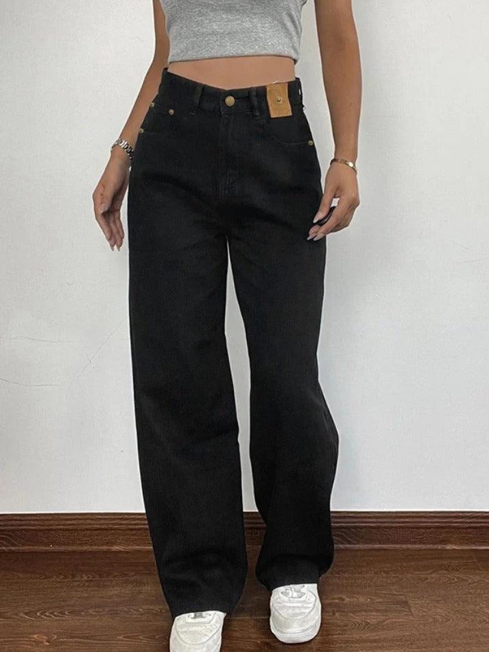 Levoire | Jean Boyfriend Noir Taille Haute Polyvalent