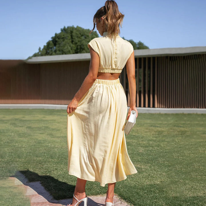 Levoire | Robe femme avec encolure plissée