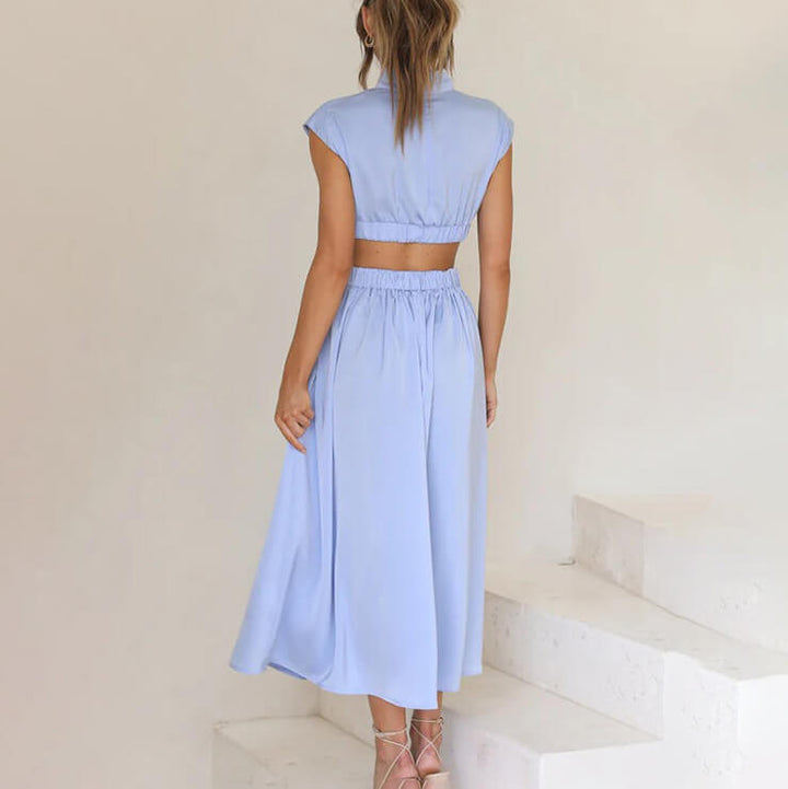 Levoire | Robe femme avec encolure plissée