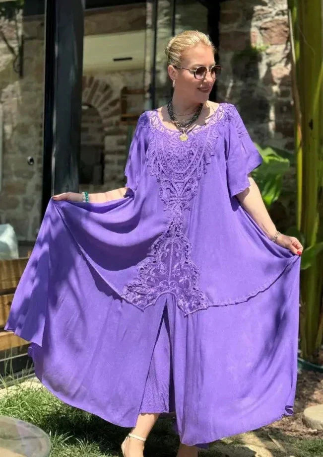 Levoire | Robe Brodée Chic En Tissu Léger