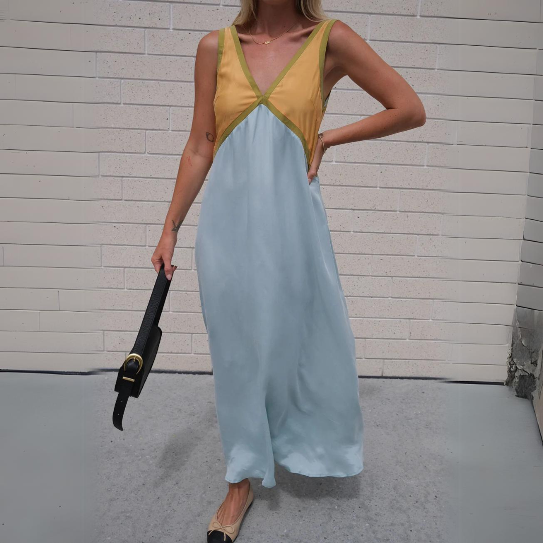 Levoire | Robe Longue Élégante Faite À La Main Klarinsininen