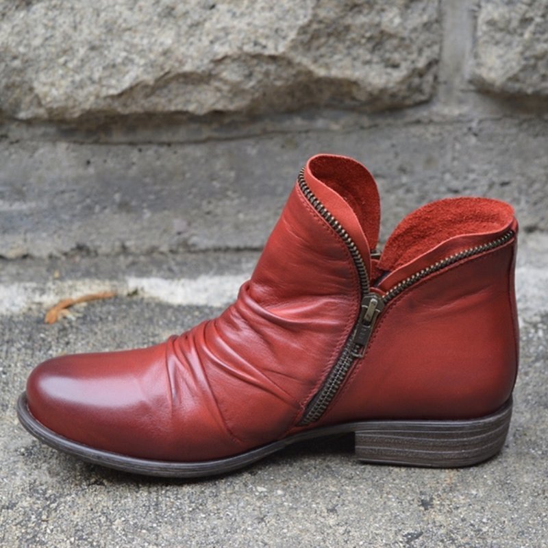 Levoire | Bottines En Cuir Avec Fermeture Éclair Rot