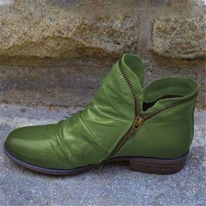 Levoire | Bottines En Cuir Avec Fermeture Éclair Vert