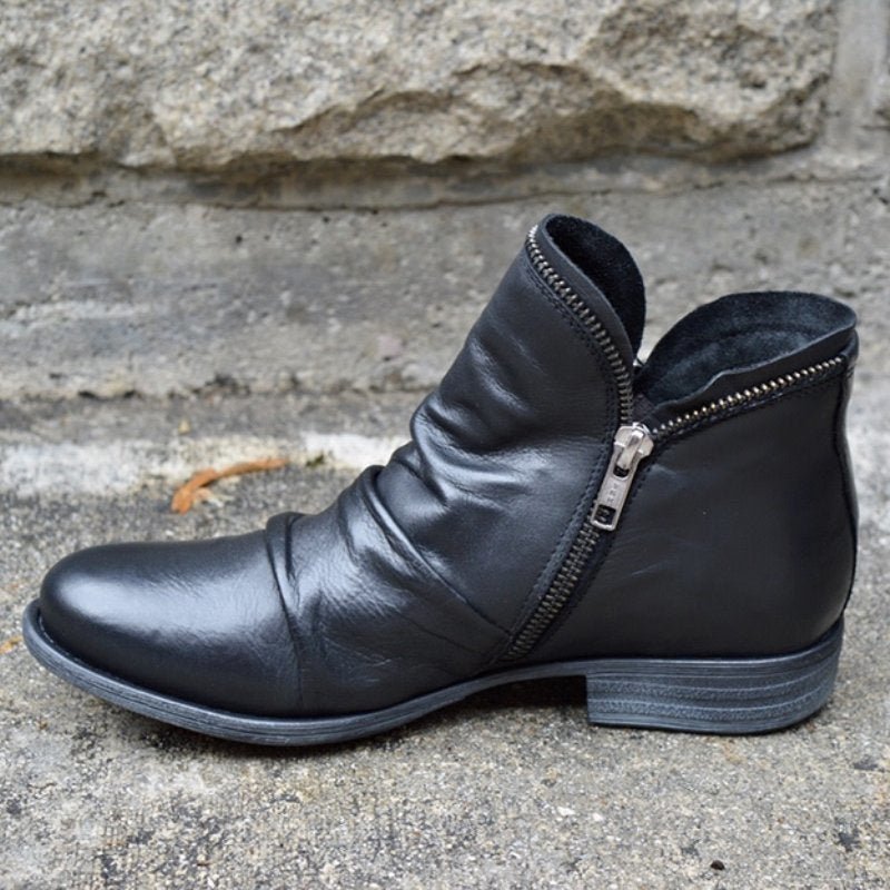 Levoire | Bottines En Cuir Avec Fermeture Éclair Nero