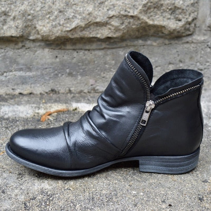 Levoire | Bottines En Cuir Avec Fermeture Éclair Nero