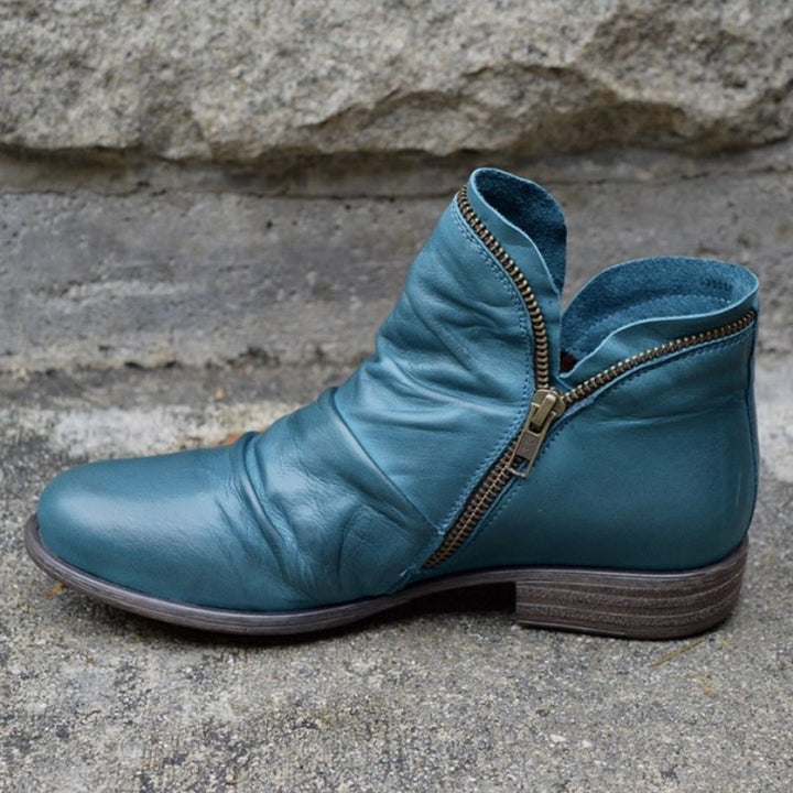 Levoire | Bottines En Cuir Avec Fermeture Éclair Bleu