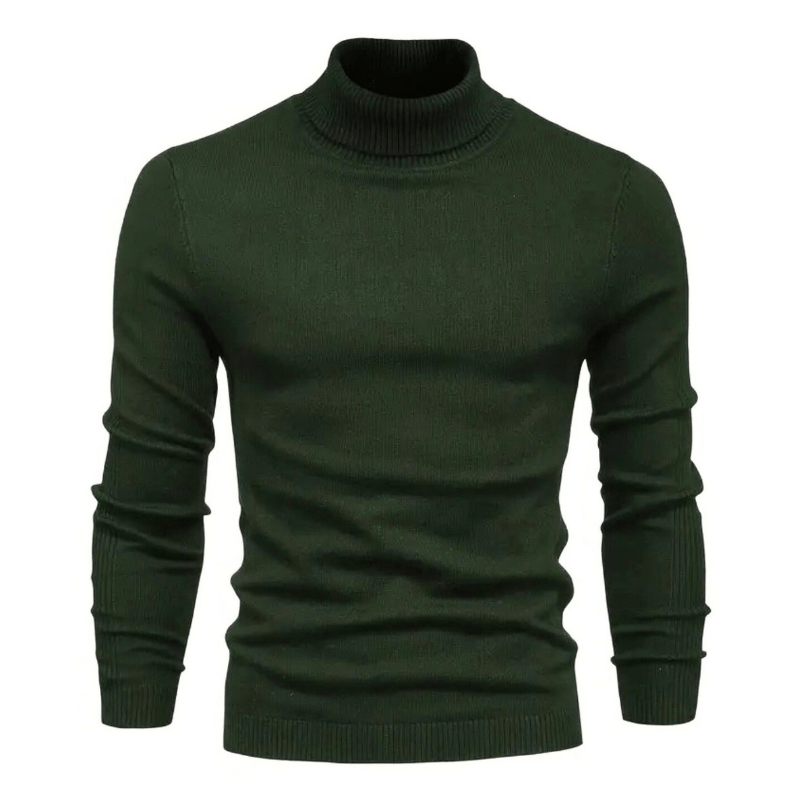 Levoire | Pull Col Roulé Chaud Homme vert olive