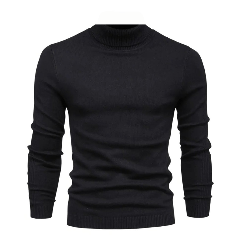 Levoire | Pull Col Roulé Chaud Homme Noir