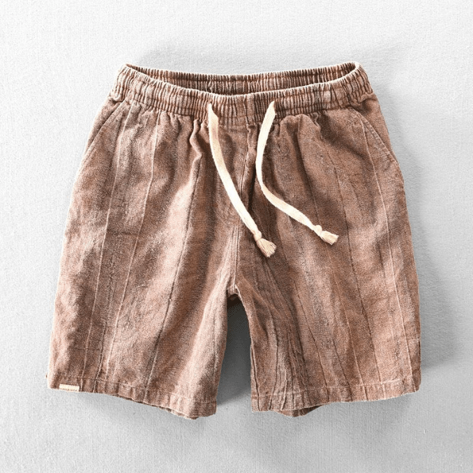 Levoire | Coton Lin Shorts Confortable Style Décontracté Pour Hommes Corail rouge