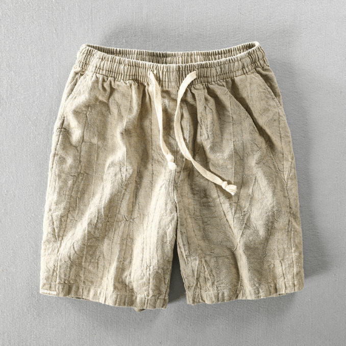Levoire | Coton Lin Shorts Confortable Style Décontracté Pour Hommes Sable