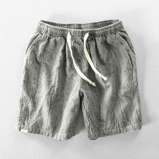 Levoire | Coton Lin Shorts Confortable Style Décontracté Pour Hommes Gris
