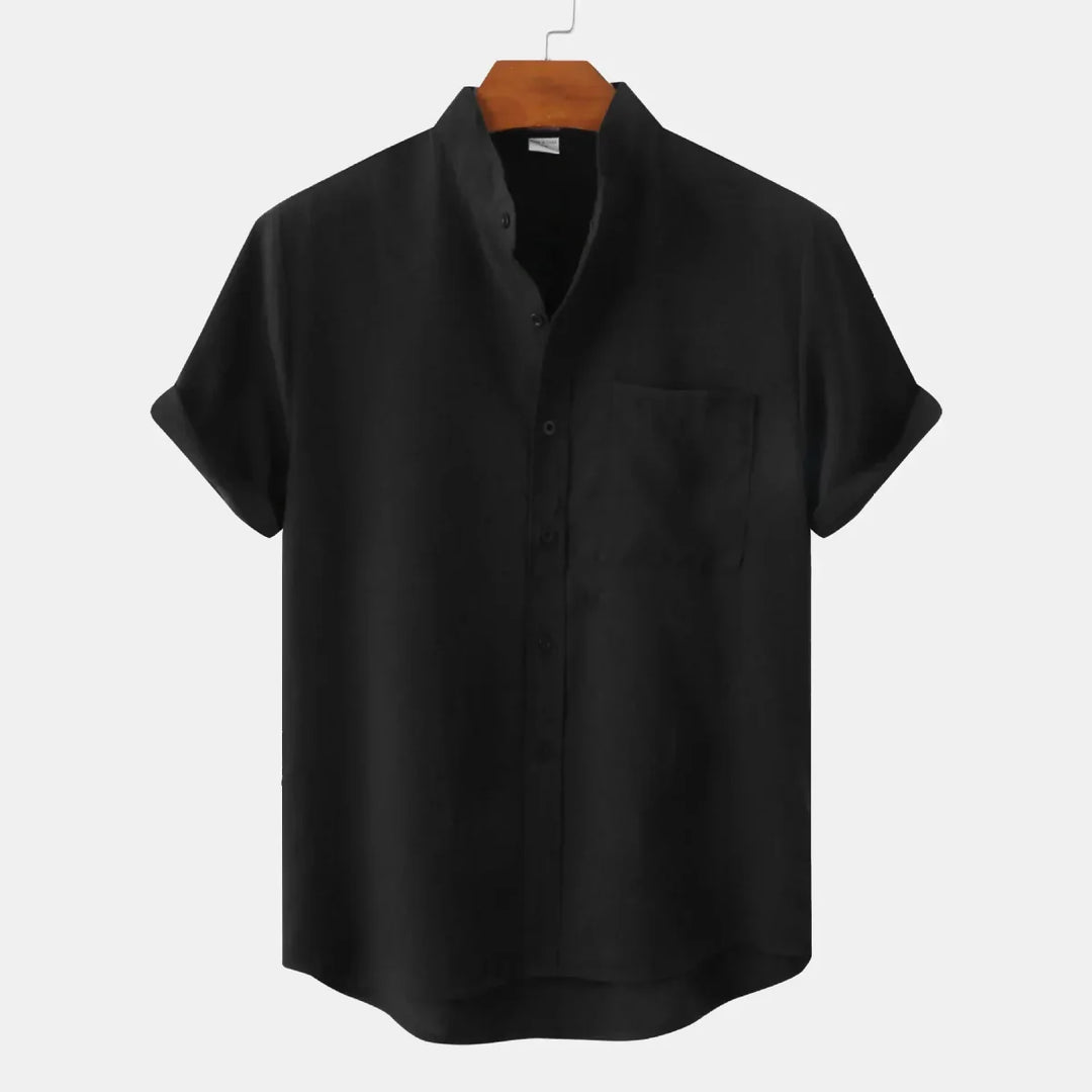Levoire | Chemise En Lin À Manches Courtes Noir